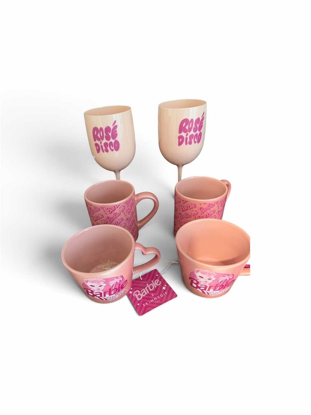 Barbie Pink Rosé Disco Mug & Wine Glass Set